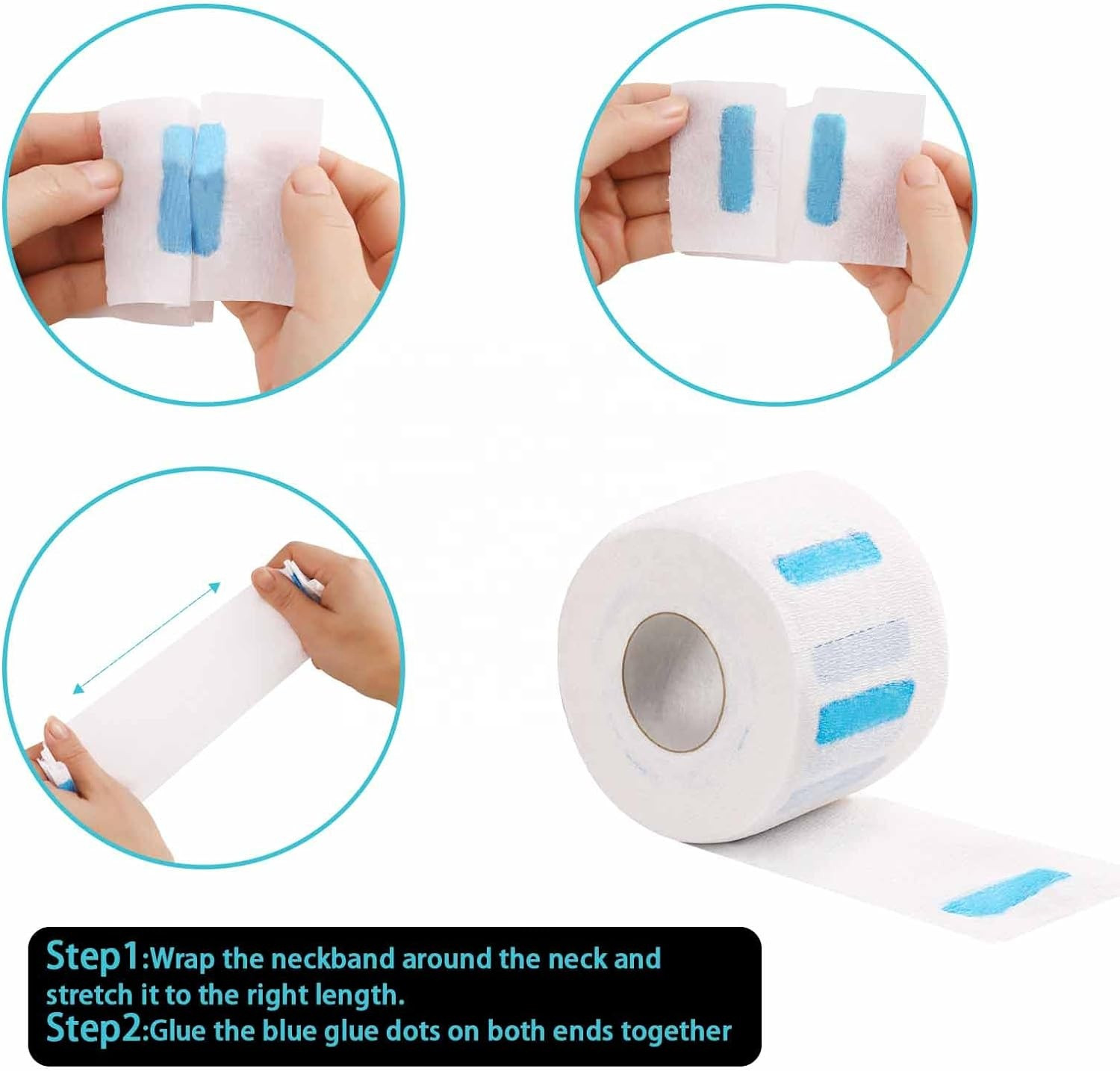 Tiras de Papel Desechables para el Cuello de Barbería, Rollos P002-1