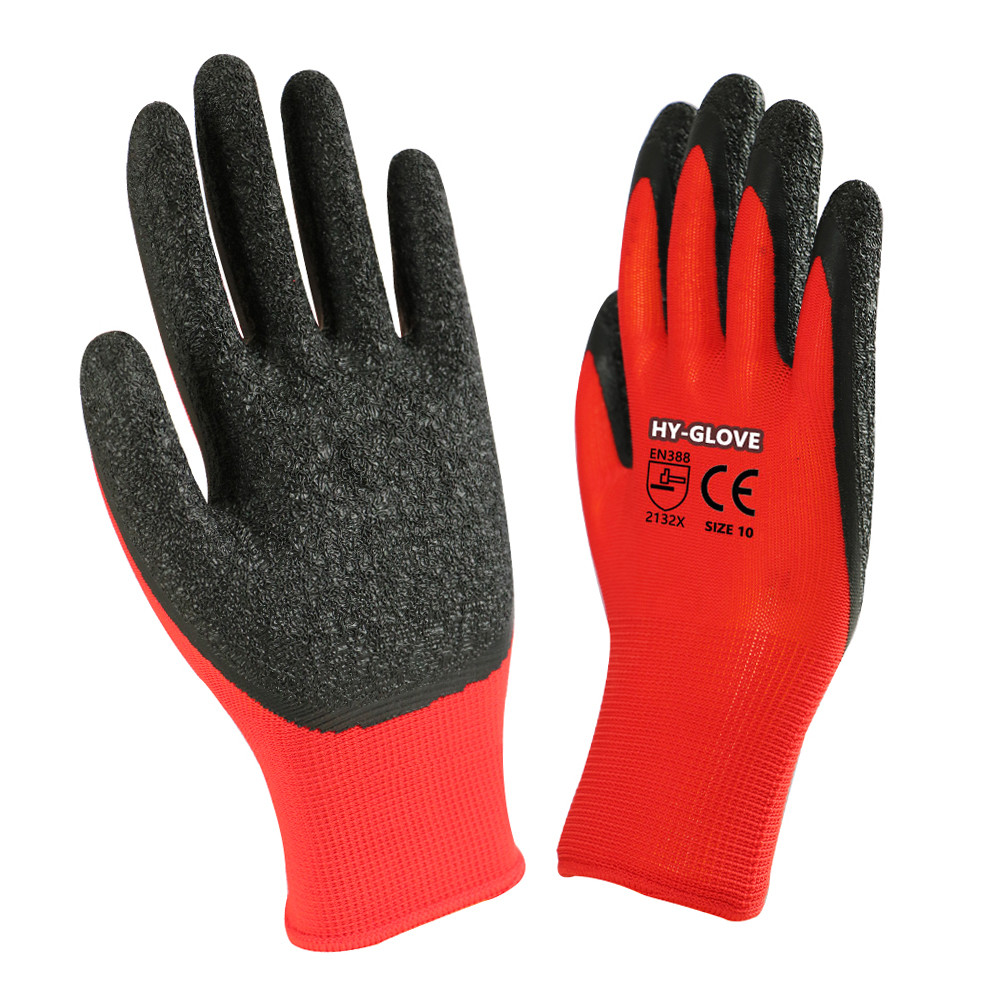 Guantes de Seguridad Industrial Antideslizantes – Recubrimiento de Látex Rugoso, Alta Resistencia para Construcción y Trabajo Pesado